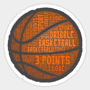 Basketball Ball Word Cloud Sport Sticker